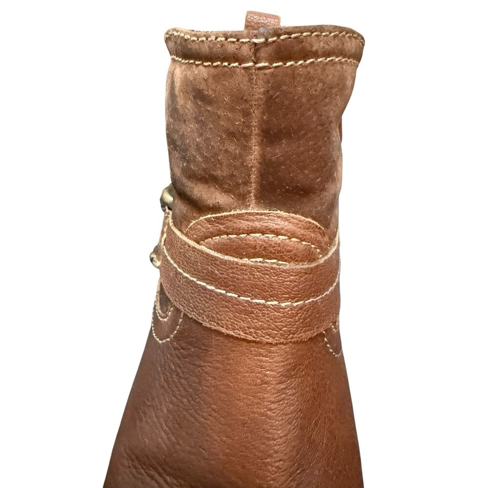 Earth Origins Paris Brown Leather Booties Women’s Side Zip Casual Boots Sz 8W - Picture 9 of 11